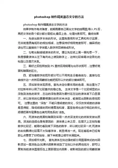 photoshop制作精美液态文字的方法