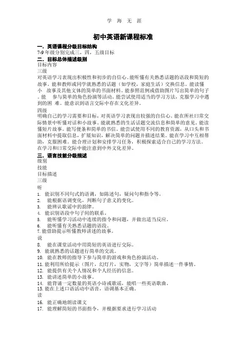 最新初中英语新课程标准(2020年整理).pptx
