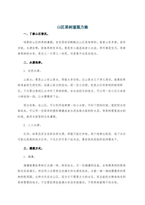 山区果树灌溉方案