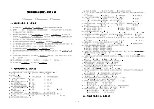 《数字摄影与摄像》考试A卷(答案)