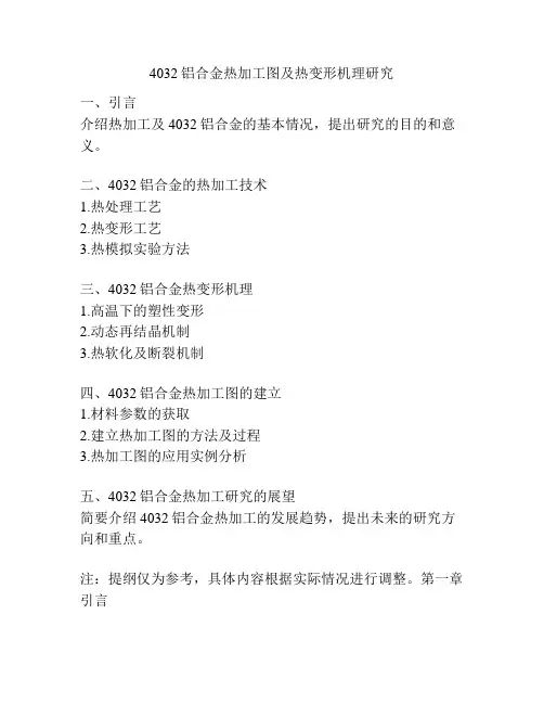 4032铝合金热加工图及热变形机理研究