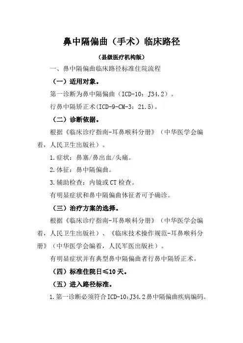 鼻中隔偏曲手术