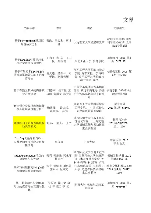 文献综述表