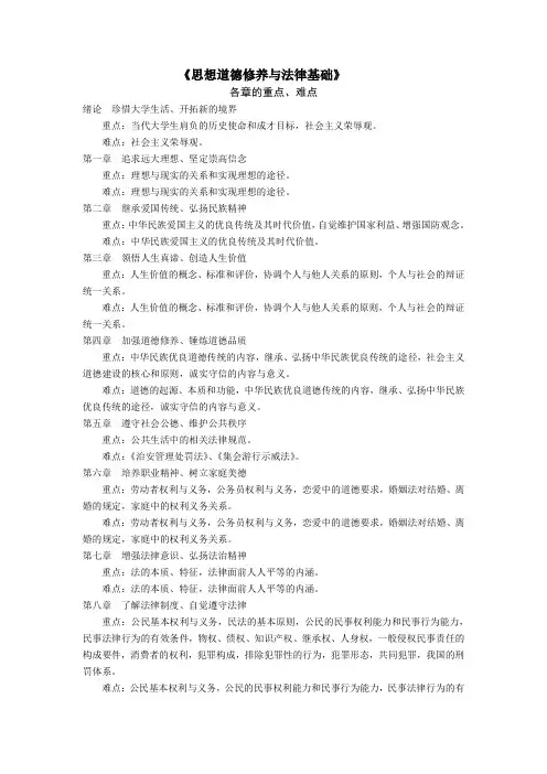 思修与法律重点难点