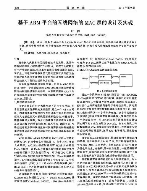 基于ARM平台的无线网络的MAC层的设计及实现