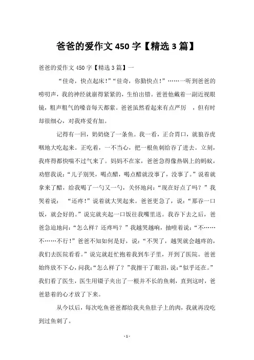 爸爸的爱作文450字【3篇】