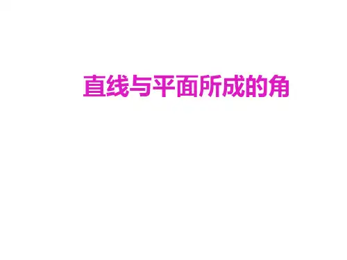 直线与平面所成的角    课件