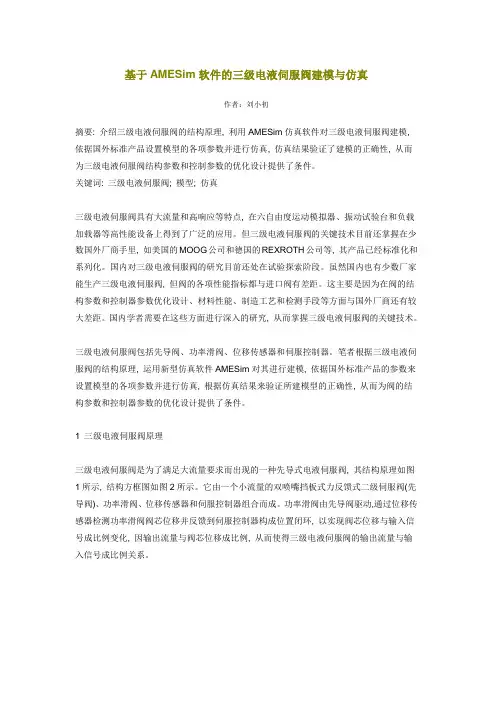 基于AMESim软件的三级电液伺服阀建模与仿真