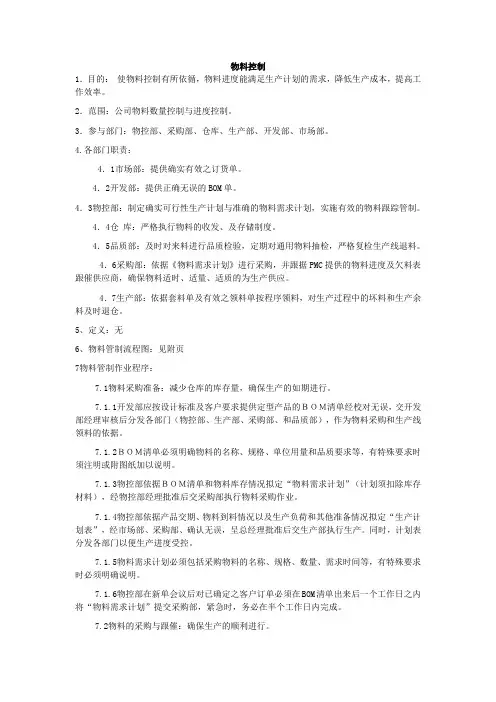 物料控制