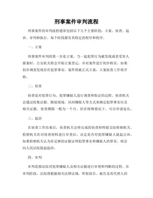 刑事案件审判流程