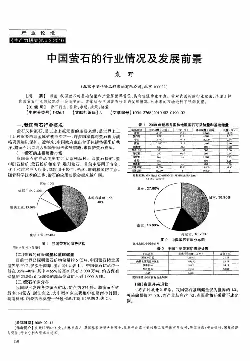 中国萤石的行业情况及发展前景