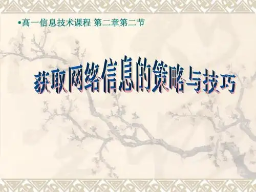 2.2获取网络信息的策略与技巧