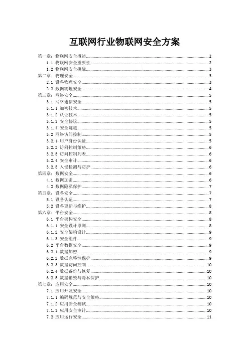 互联网行业物联网安全方案