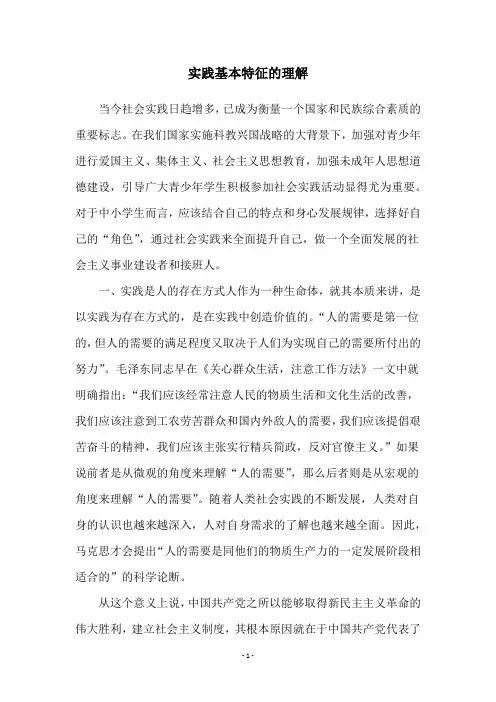 实践基本特征的理解