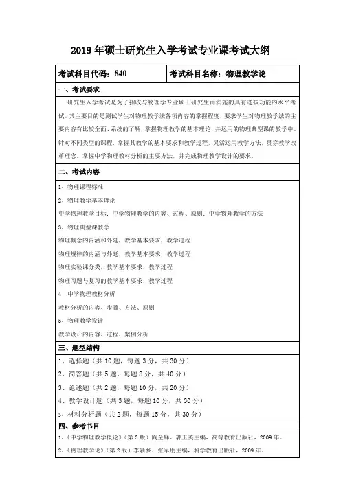考试科目代码840