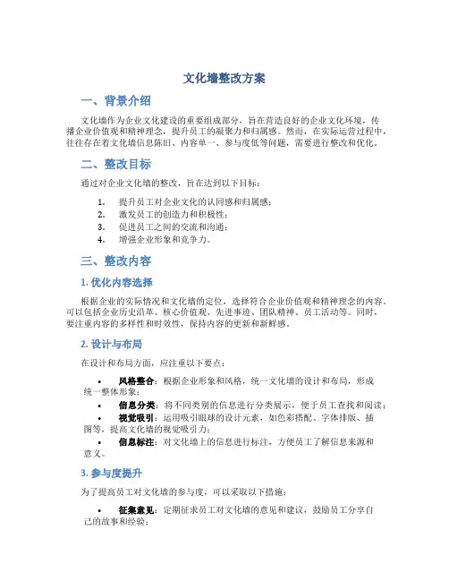 文化墙整改方案