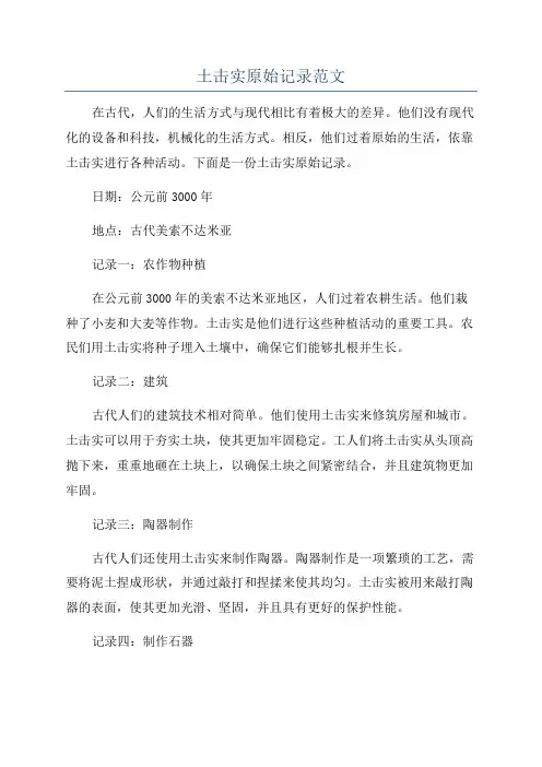 土击实原始记录范文
