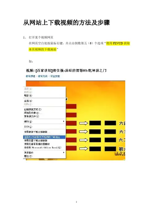 从网站上下载视频的方法及步骤
