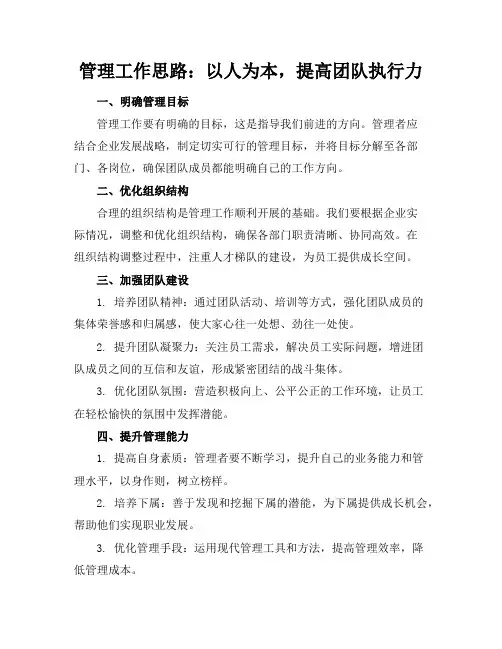 管理工作思路
