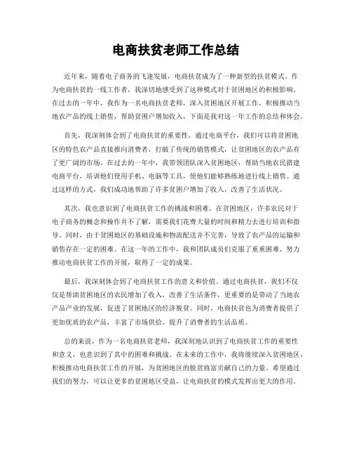 电商扶贫老师工作总结