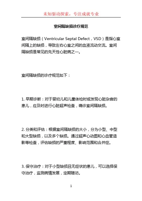室间隔缺损诊疗规范 (3)
