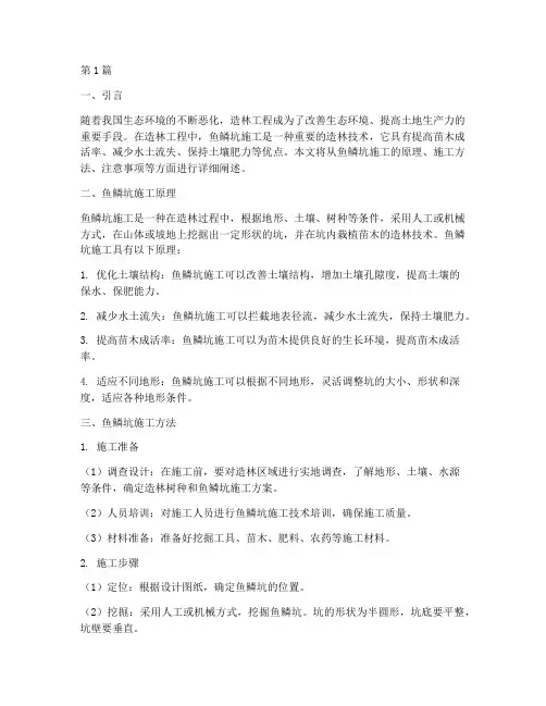 造林工程鱼鳞坑施工(3篇)