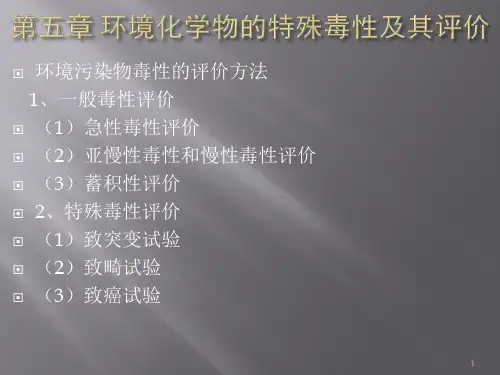 第五章环境化学物的特殊毒性及其评价