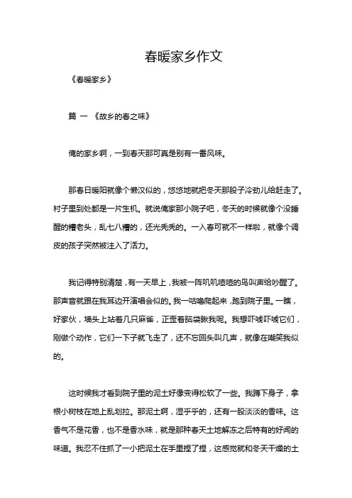春暖家乡作文
