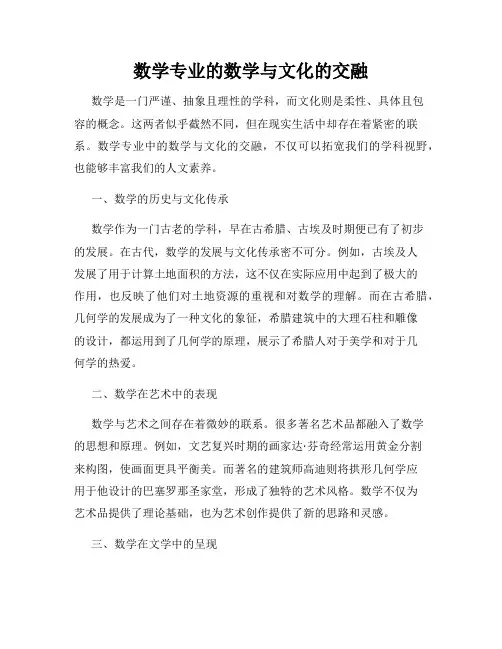 数学专业的数学与文化的交融