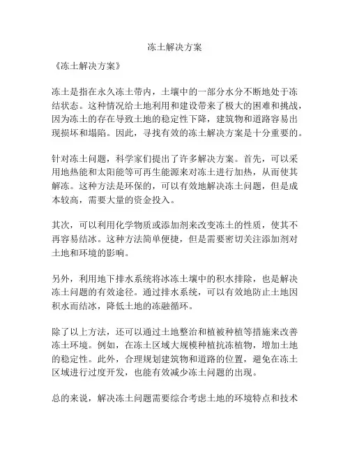冻土解决方案