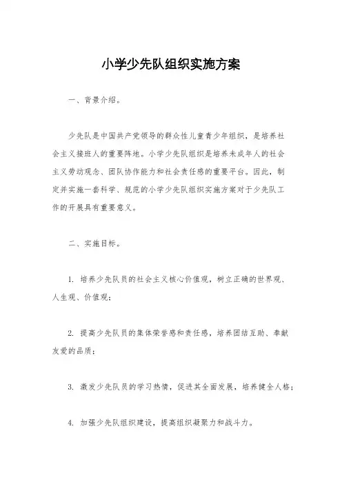 小学少先队组织实施方案