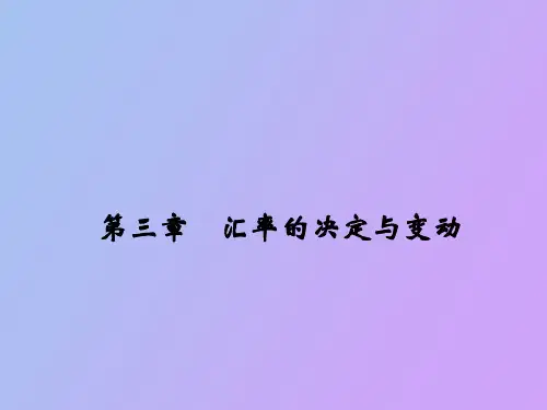 【精品课件】汇率的决定和变动