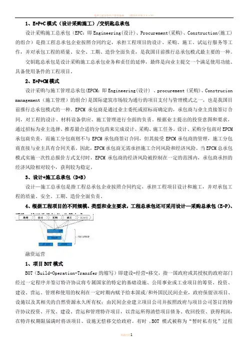 工程总承包各种模式