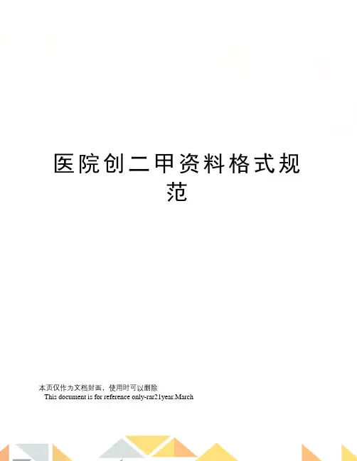 医院创二甲资料格式规范