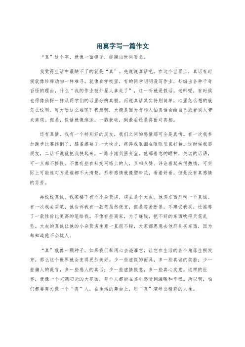用真字写一篇作文