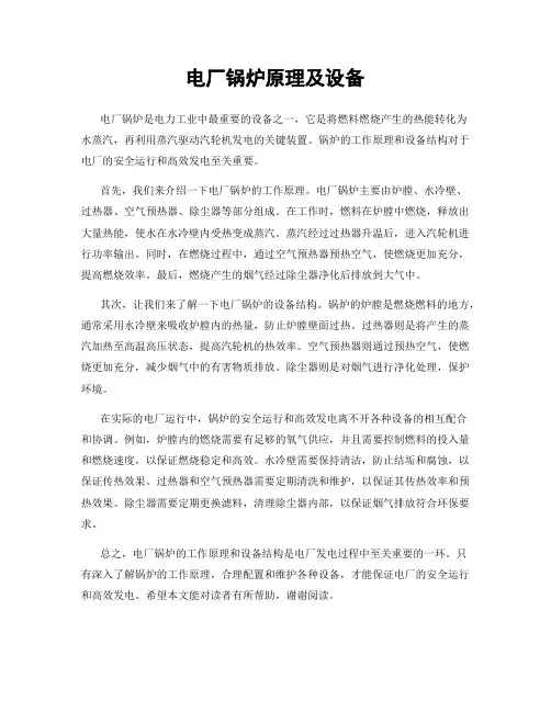 电厂锅炉原理及设备