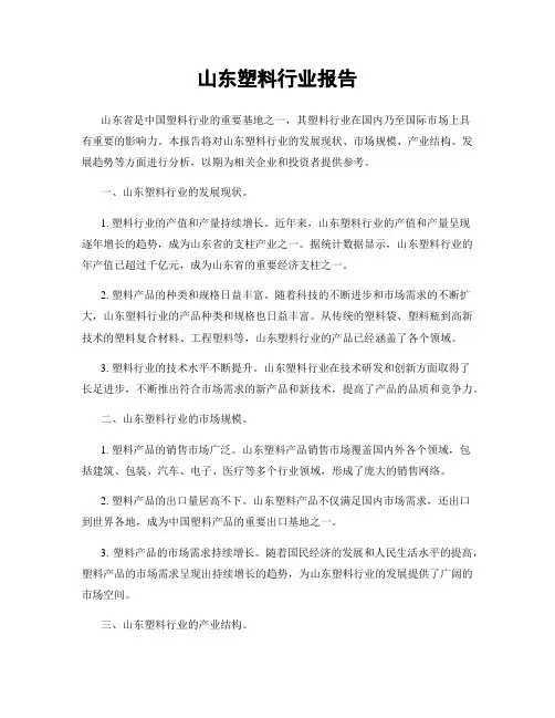 山东塑料行业报告