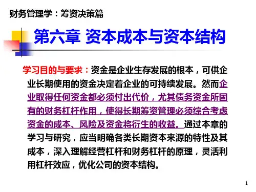 [经济学]第六章资本成本与资本结构PPT课件