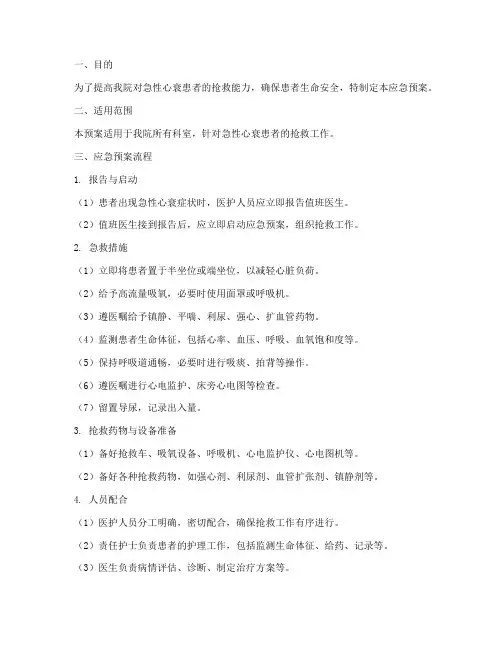 急性心衰应急预案