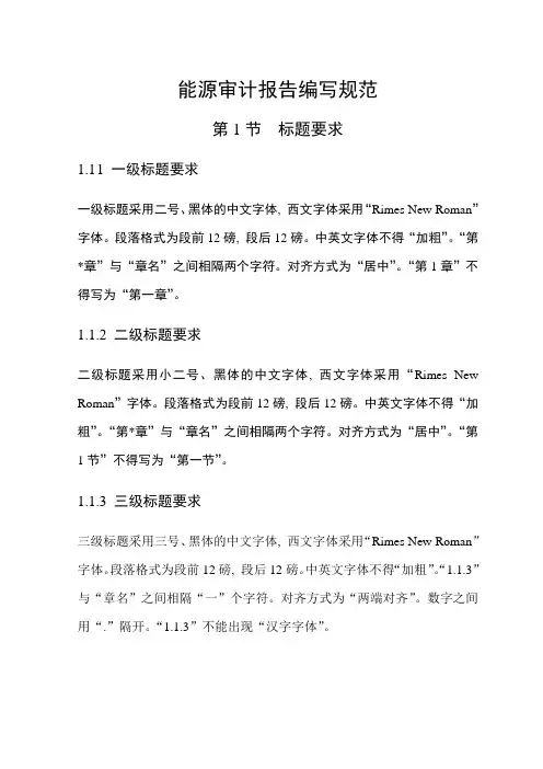 能源审计报告编写规范