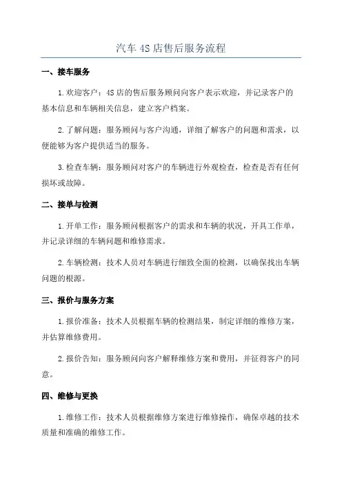 汽车4S店售后服务流程