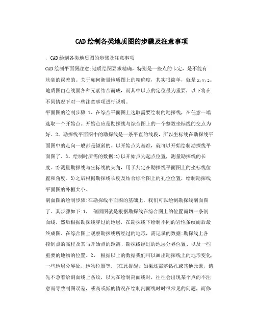 CAD绘制各类地质图的步骤及注意事项