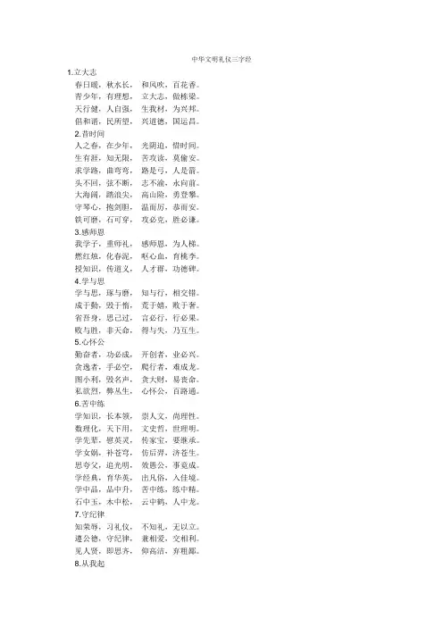 中华文明礼仪三字经