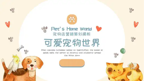 可爱宠物动物主题营销策划ppt