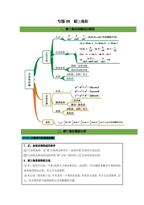 高考数学：解三角形(复习学案)