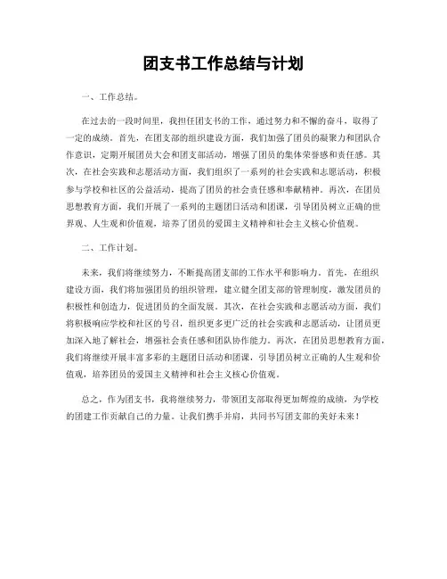 团支书工作总结与计划