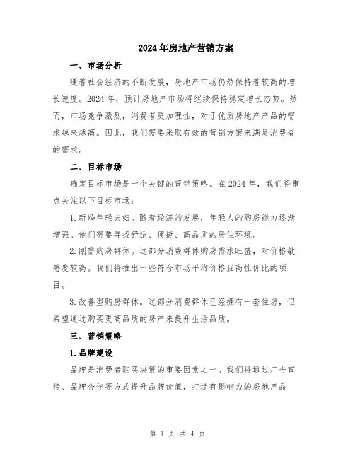 2024年房地产营销方案