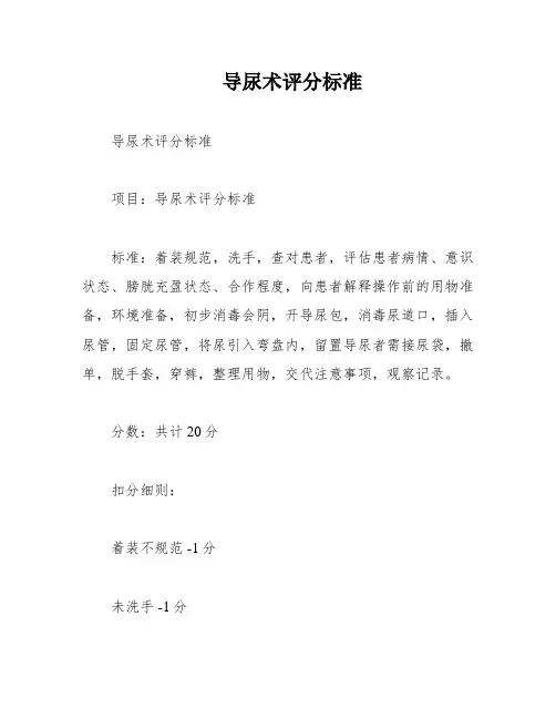 导尿术评分标准