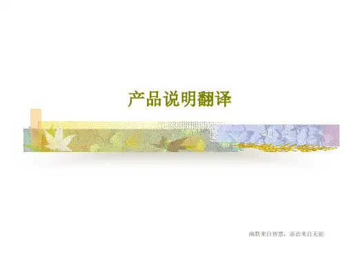 产品说明翻译37页PPT