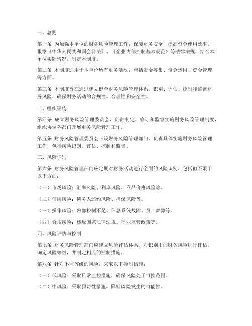 单位财务风险管理制度